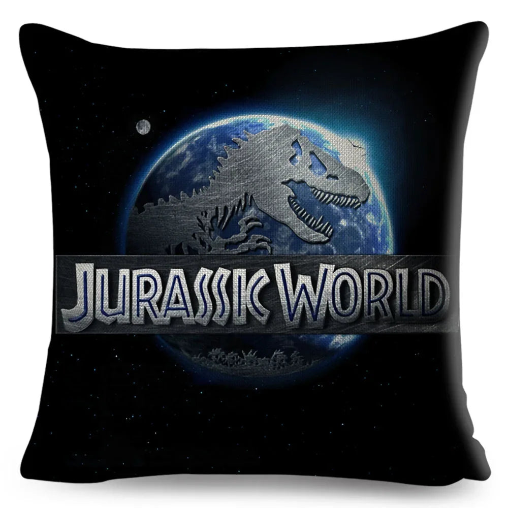 50 style Jurassic Park Logo Cushion Cover for Sofa Home Children Room Decor Dinosaur Print Pillowcase Polyester Pillow Case