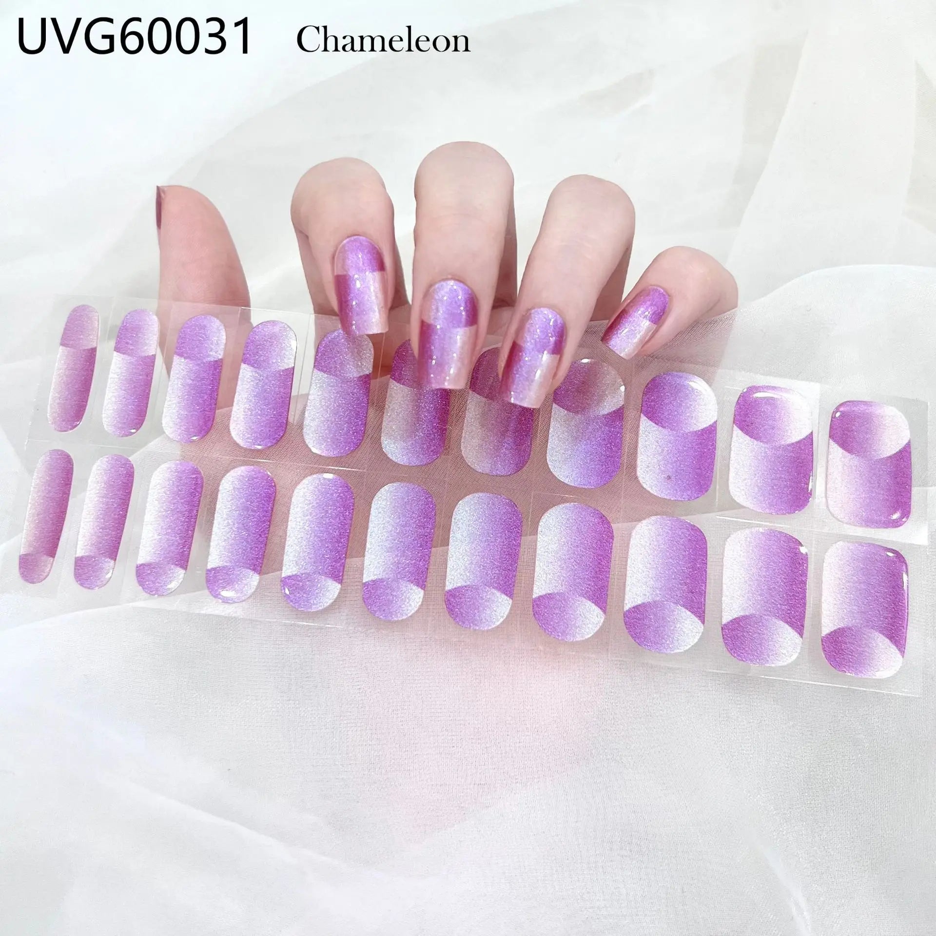 20/22tipsChristmas Semi Cured Nail Sticker UV Led Lamp Semi Cured Gel Design Nail Decals Waterproof Nail Stickers Nail Manicure