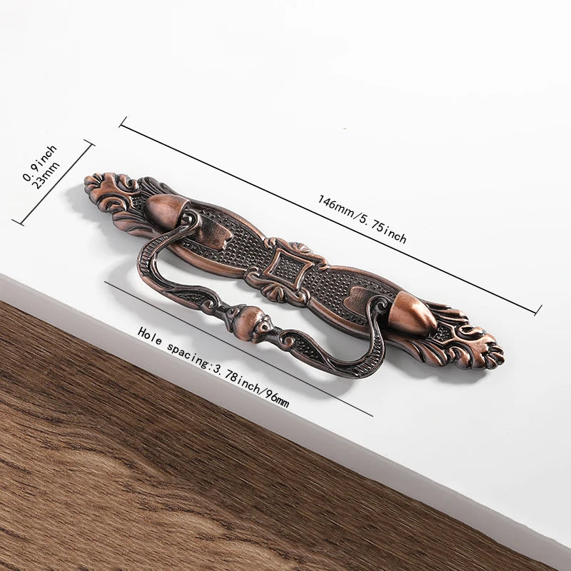 Red/Green Bronze AntiqueEuropean classical  old-fashioned furniture kitchen cabinet handle shoe cabinet drawer zinc alloy handle