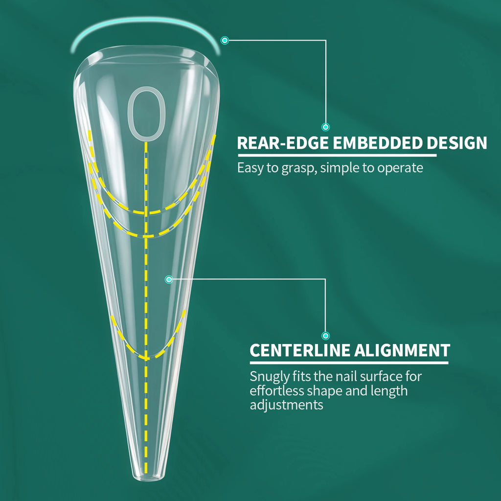 Nailpop 150PCS Clear Dual Nail Forms 15 Sizes Triangle Tip Extension Molds for Acrylic Gel Builder Reusable Shaping Art DIY