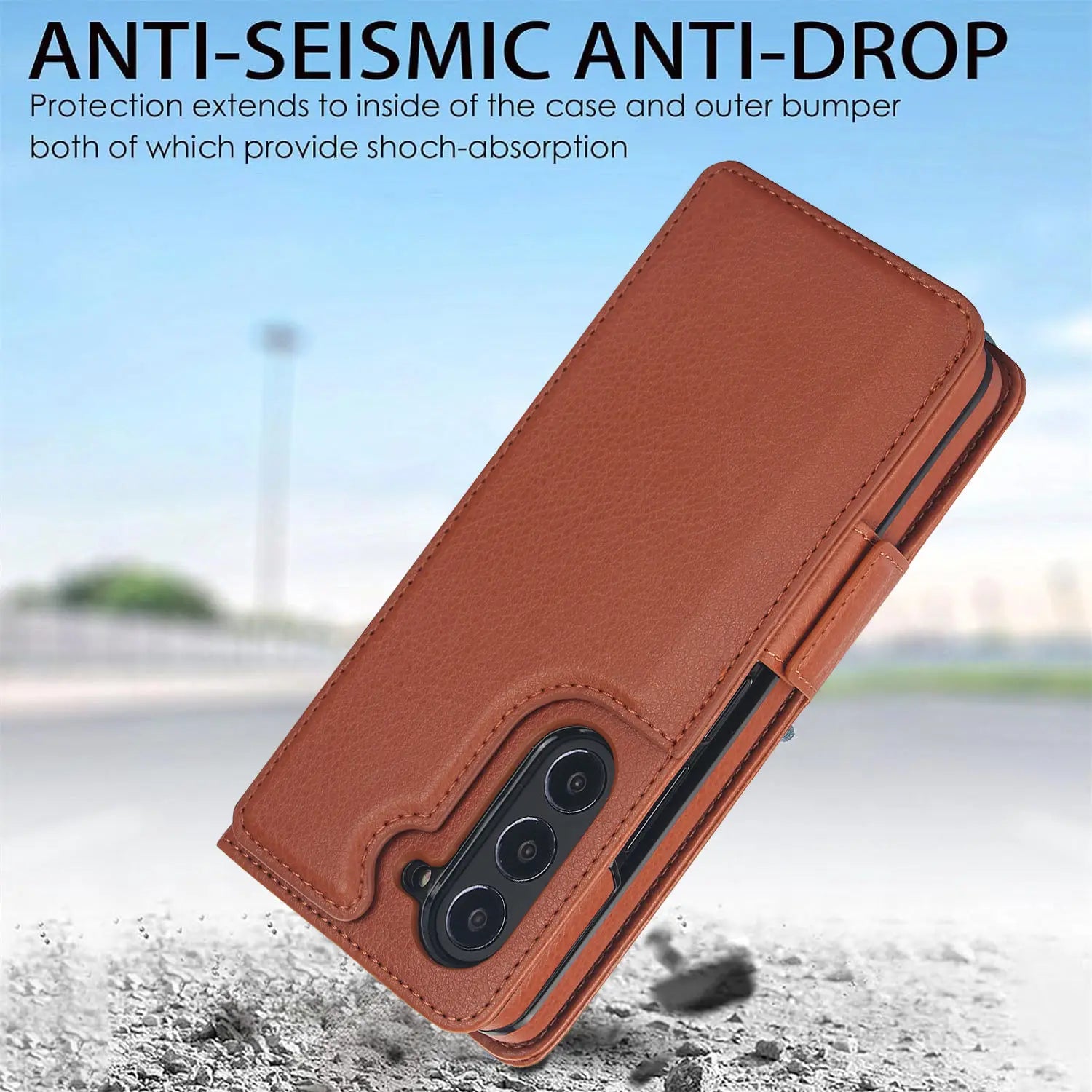 for Samsung Galaxy Z Fold 5/4/3 Phone Case,【RFID Blocking】for Women Men with Card Holder Leather Protective Cover for Z Fold 5