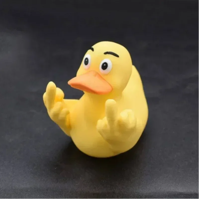 Duck hands with middle finger ornaments home garden resin craft design ornaments cute duck swimming office desk funny decorative
