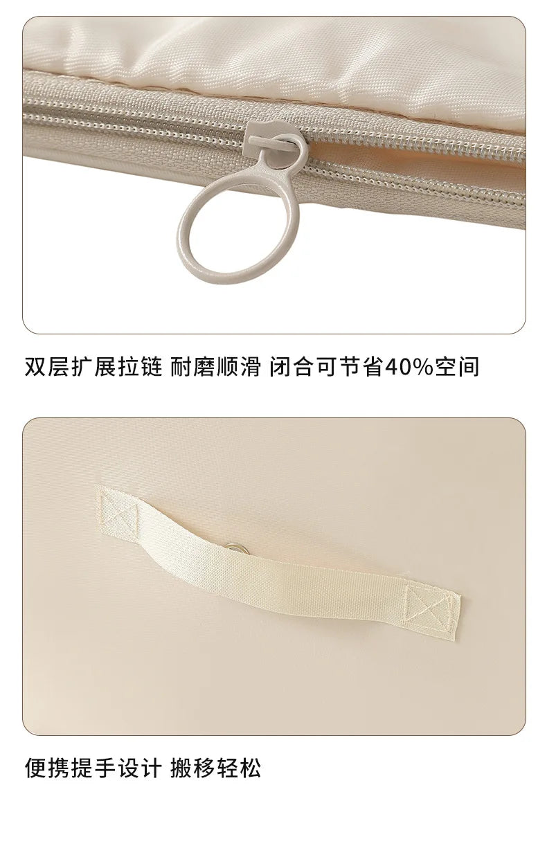 SRETNO Large Capacity Cotton Quilt Compression Storage Bag for Moving and Traveling Organizing Bag for Home Dust Pre Organizador