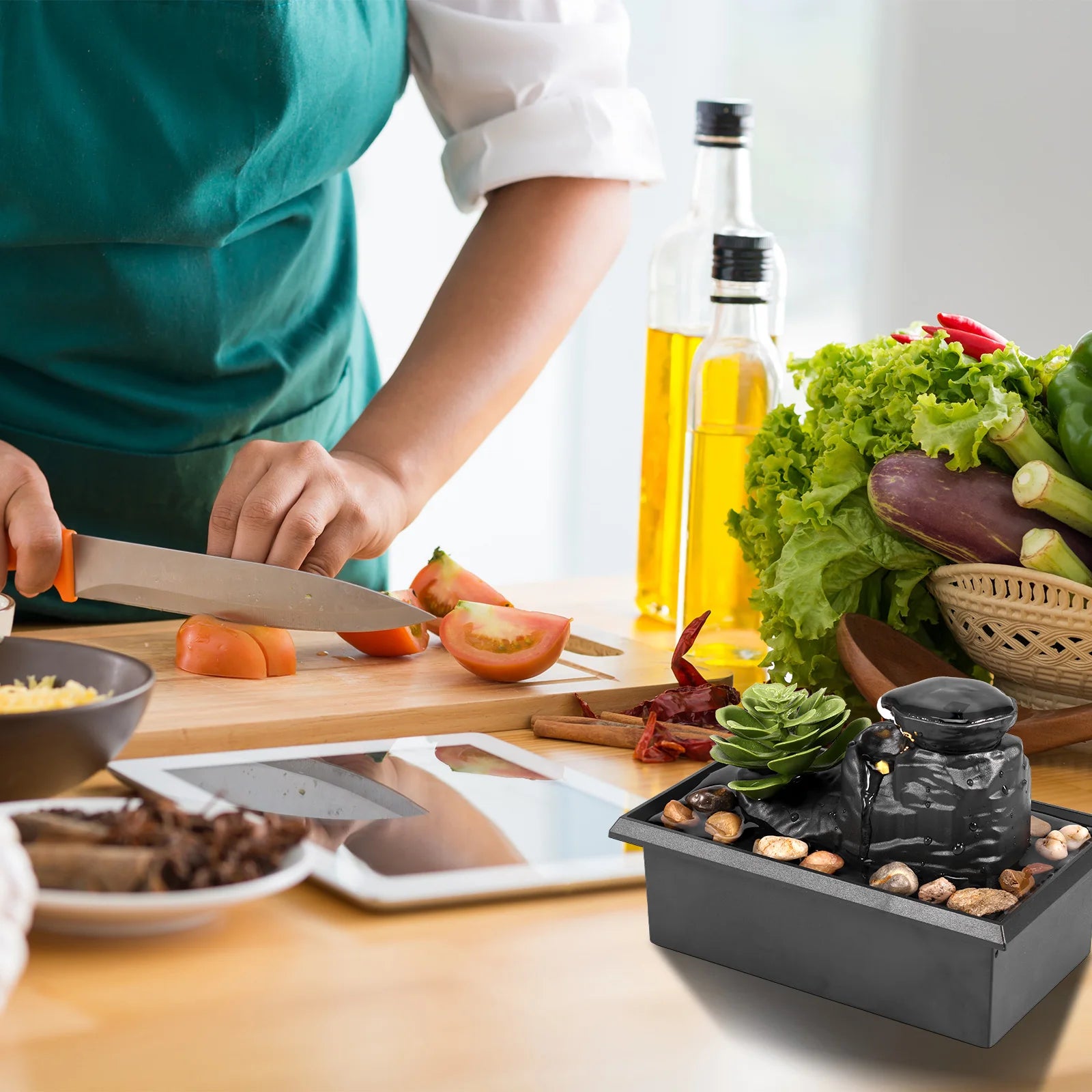 Desktop Water Fountain Decor TableTop Fountain Relaxation Tabletop Relaxion Mini Indoor Water Fountain for Home Decor Crafts