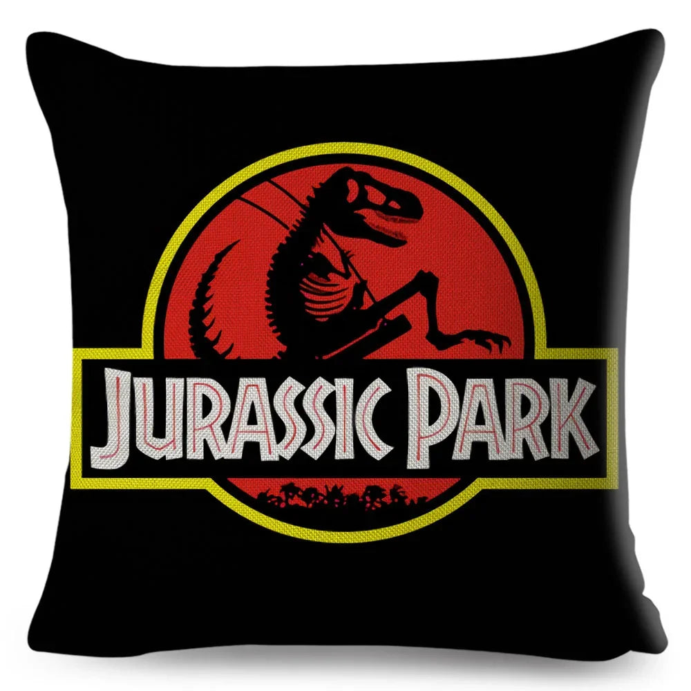 50 style Jurassic Park Logo Cushion Cover for Sofa Home Children Room Decor Dinosaur Print Pillowcase Polyester Pillow Case