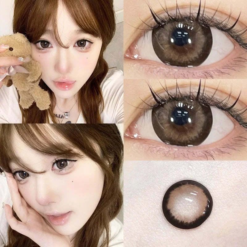 YIMEIXI 1 Pair New Eyes Contacts Lenses with Myopia Diopter Eyes High Quality Nature Soft Lens Beauty Pupil Annual Fast Shipping