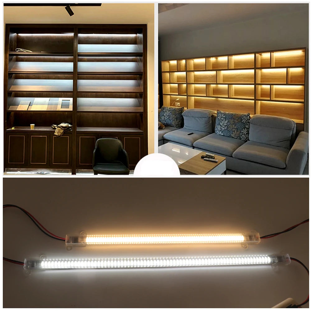 30CM/40CM Led Tube Light Bar Lights Floodlight Cabinet Kitchen Warm 220v Storage Wall Profile Smd2835 Home Desk Clear Shell