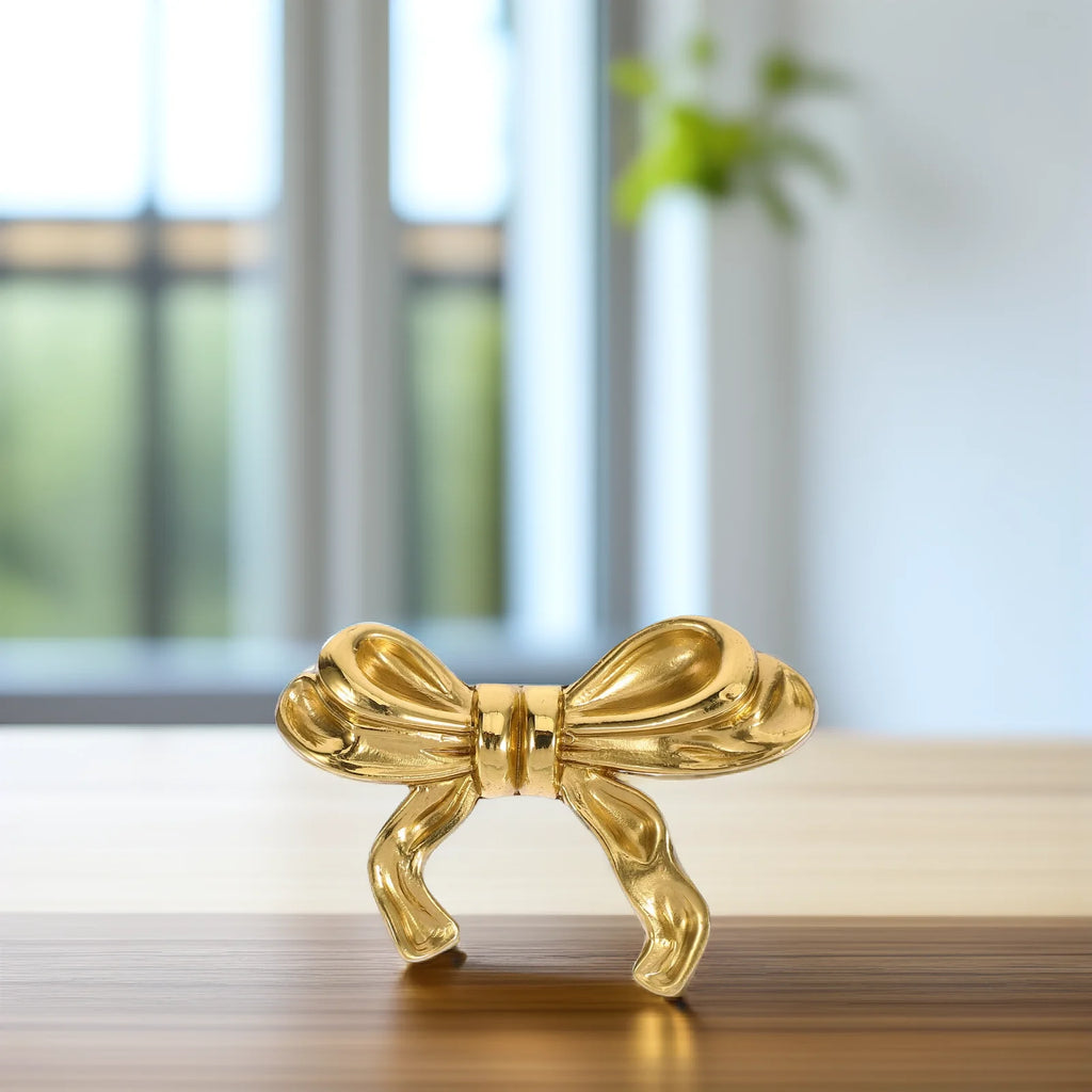 Brass Drawer Knobs Furniture H les Bow Copper Cupboard Cabinet Dresser Door Hardware Metal Closet Kitchen Storage