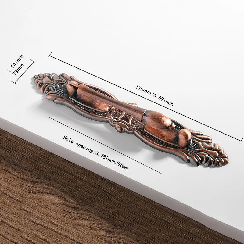 Red/Green Bronze AntiqueEuropean classical  old-fashioned furniture kitchen cabinet handle shoe cabinet drawer zinc alloy handle
