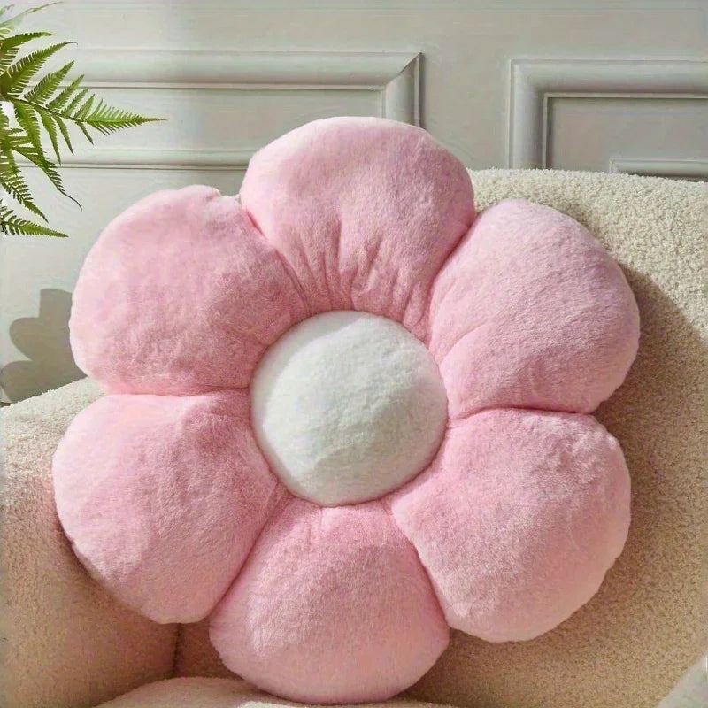 Soft Floral Shaped Plush Pillow-Polyester Fiber Decorative Cushion Charming Cozy Accessory for Living Room & Bedroom Decoration
