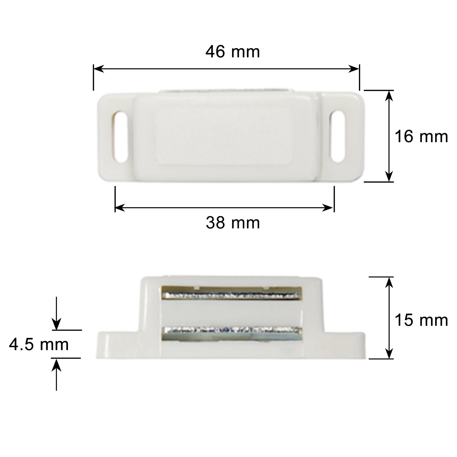 Cupboard Kitchen Furniture Magnetic Cabinet Door Latch Closures White Plastic Strong Powerful Magnet Catch