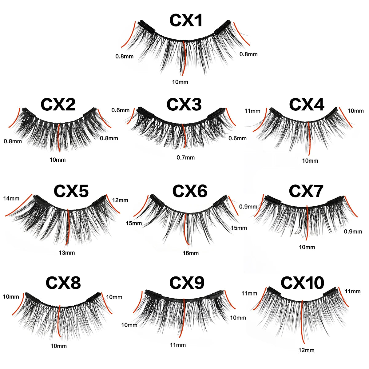 Magnetic Lashes Kit With Curler 10 pairs Reusable Fluffy Natural Magnetic Mink False Eyelashes Waterproof No Glue Needed Makeup