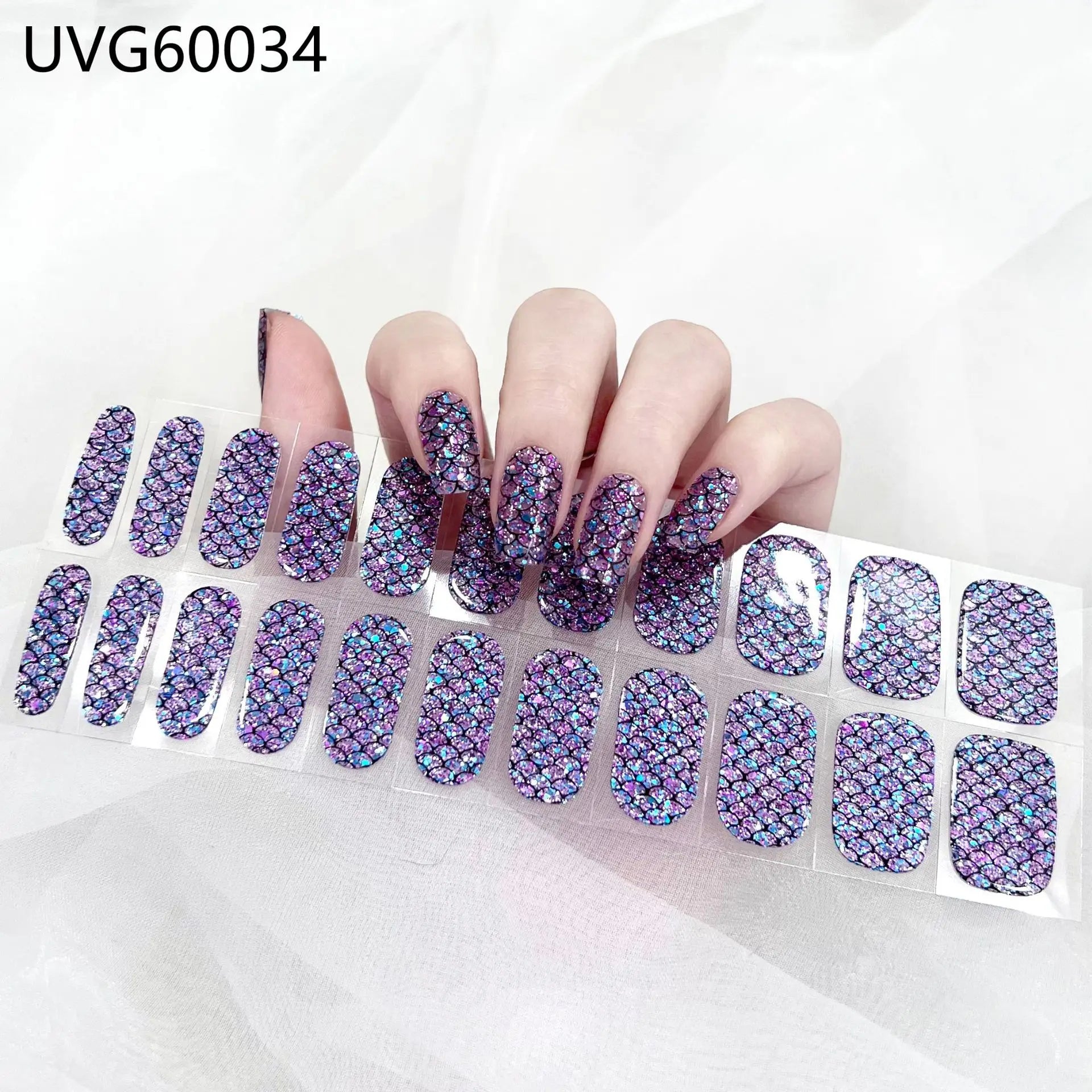 20/22tipsChristmas Semi Cured Nail Sticker UV Led Lamp Semi Cured Gel Design Nail Decals Waterproof Nail Stickers Nail Manicure