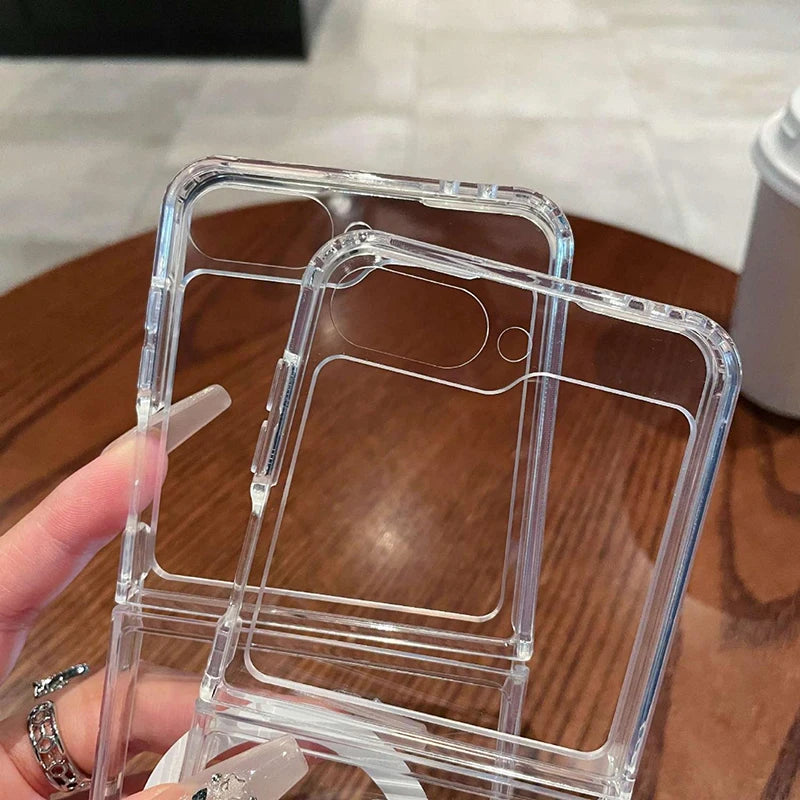 For Magesafe Magnetic Clear Wireless Charging Phone Case For Samsung Galaxy Z Fold 7 6 5 4 3 Z Flip 7 6 5 4 3 Shockproof Cover