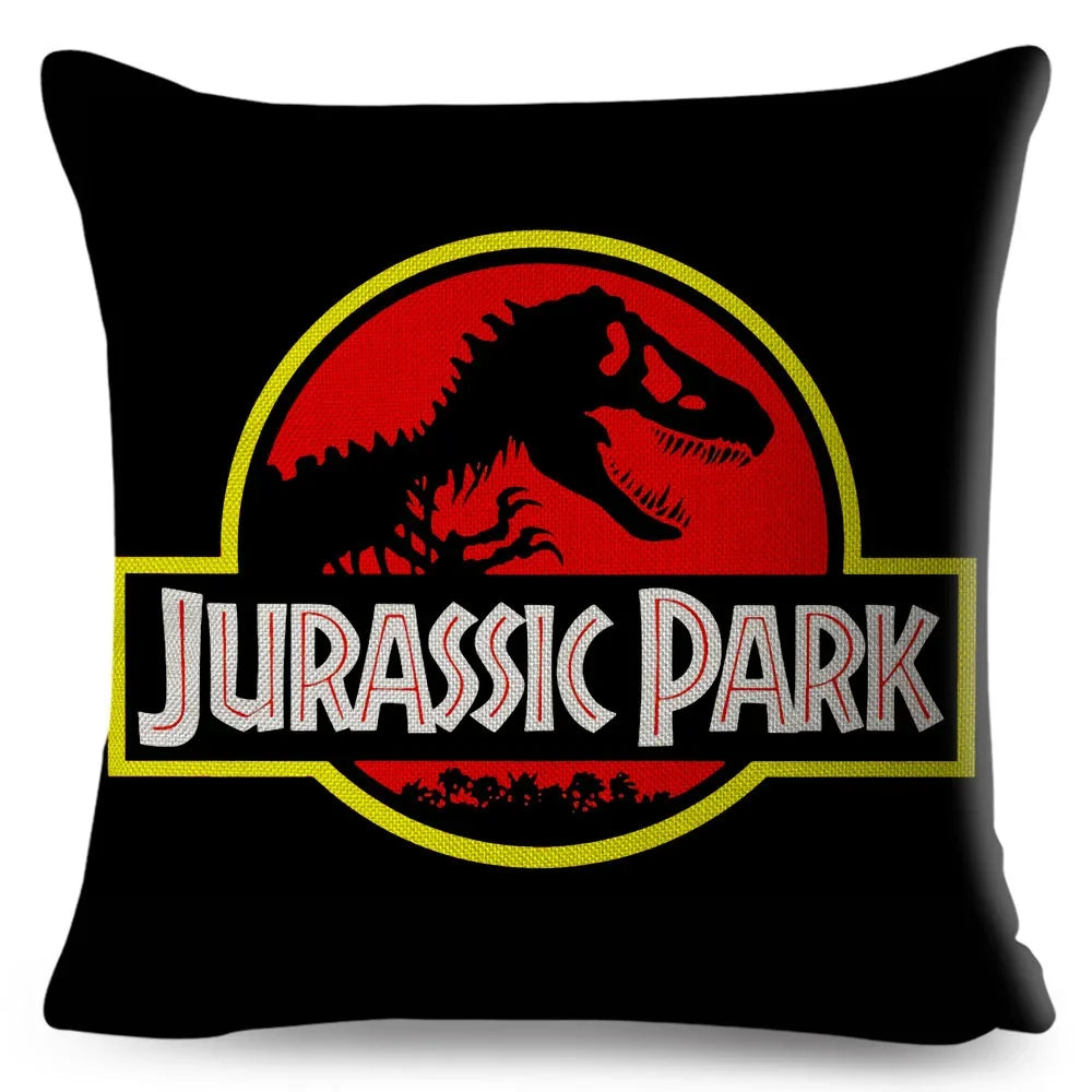 50 style Jurassic Park Logo Cushion Cover for Sofa Home Children Room Decor Dinosaur Print Pillowcase Polyester Pillow Case