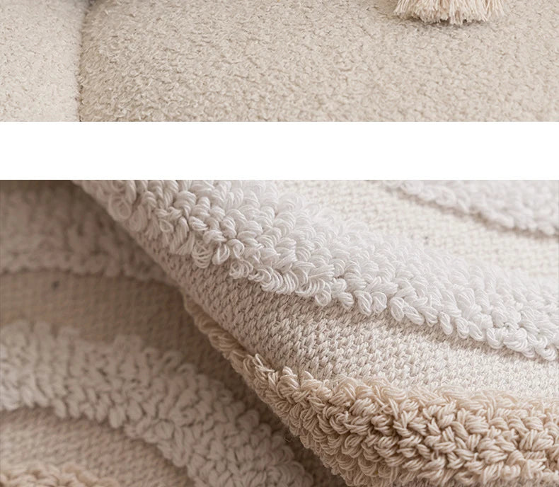 Battilo Luxury Pillow Cover with Tassels Soft Cotton Pillowcase Boho Decorative Throw Pillow for Living Room Sofa Cushion Cover