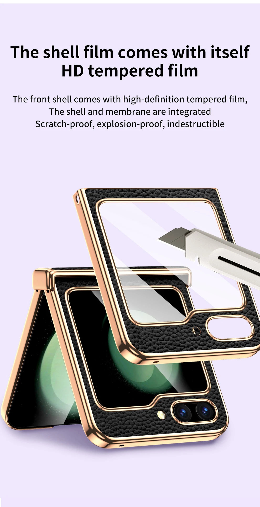 LANGSIDI Brand For samsung Galaxy Z flip 7 FE 6 5 flip7 Luxury Genuine Leather Hinge Protection Case Ultra-Thin Shockproof cover