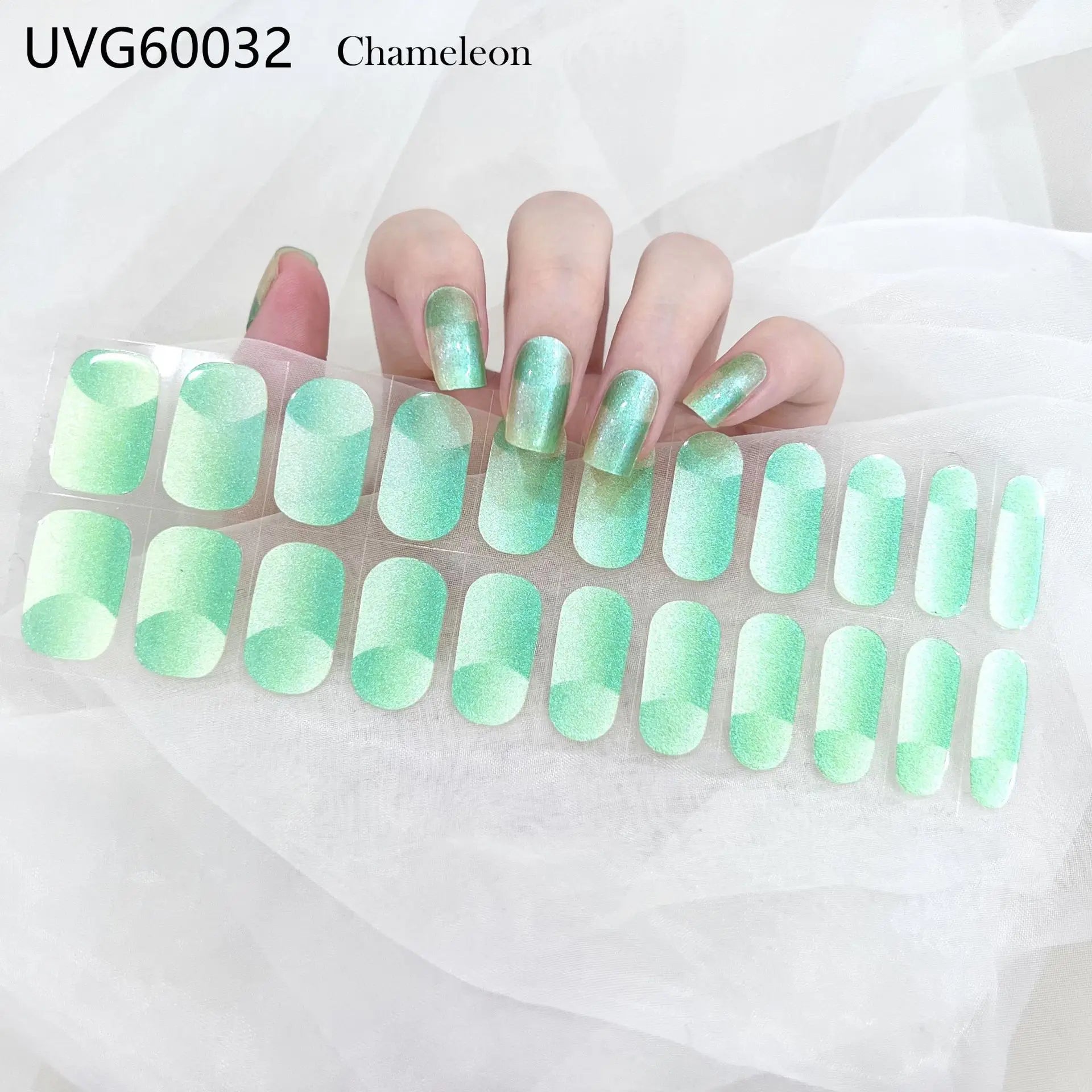 20/22tipsChristmas Semi Cured Nail Sticker UV Led Lamp Semi Cured Gel Design Nail Decals Waterproof Nail Stickers Nail Manicure