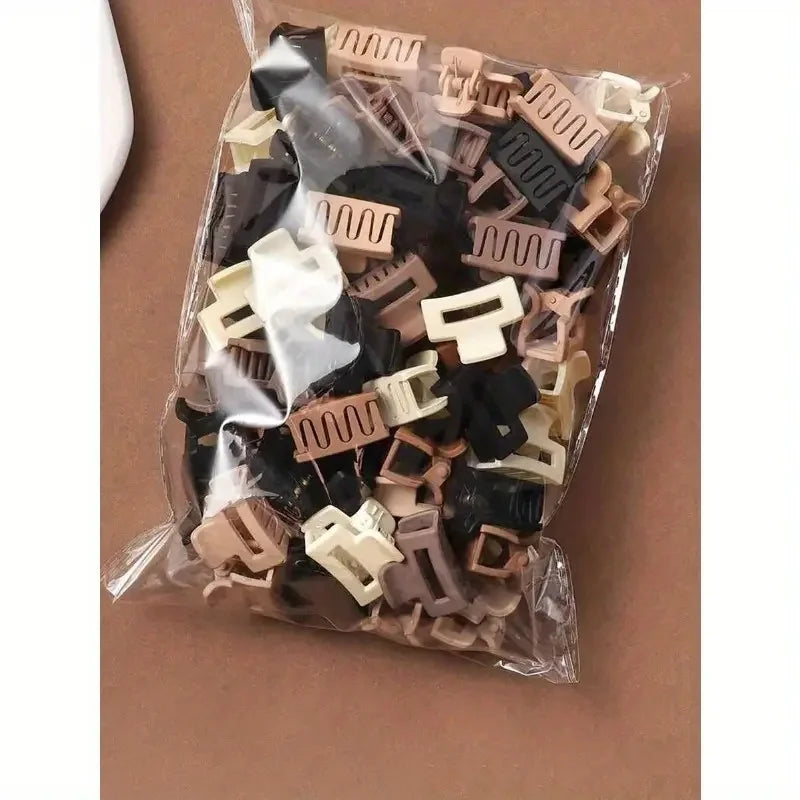 100Pcs Retro Vintage Mini Hair Clips Versatile Bangs Clips Small Plastic Claw Clamps Assorted Colors for Girl Hair Accessories