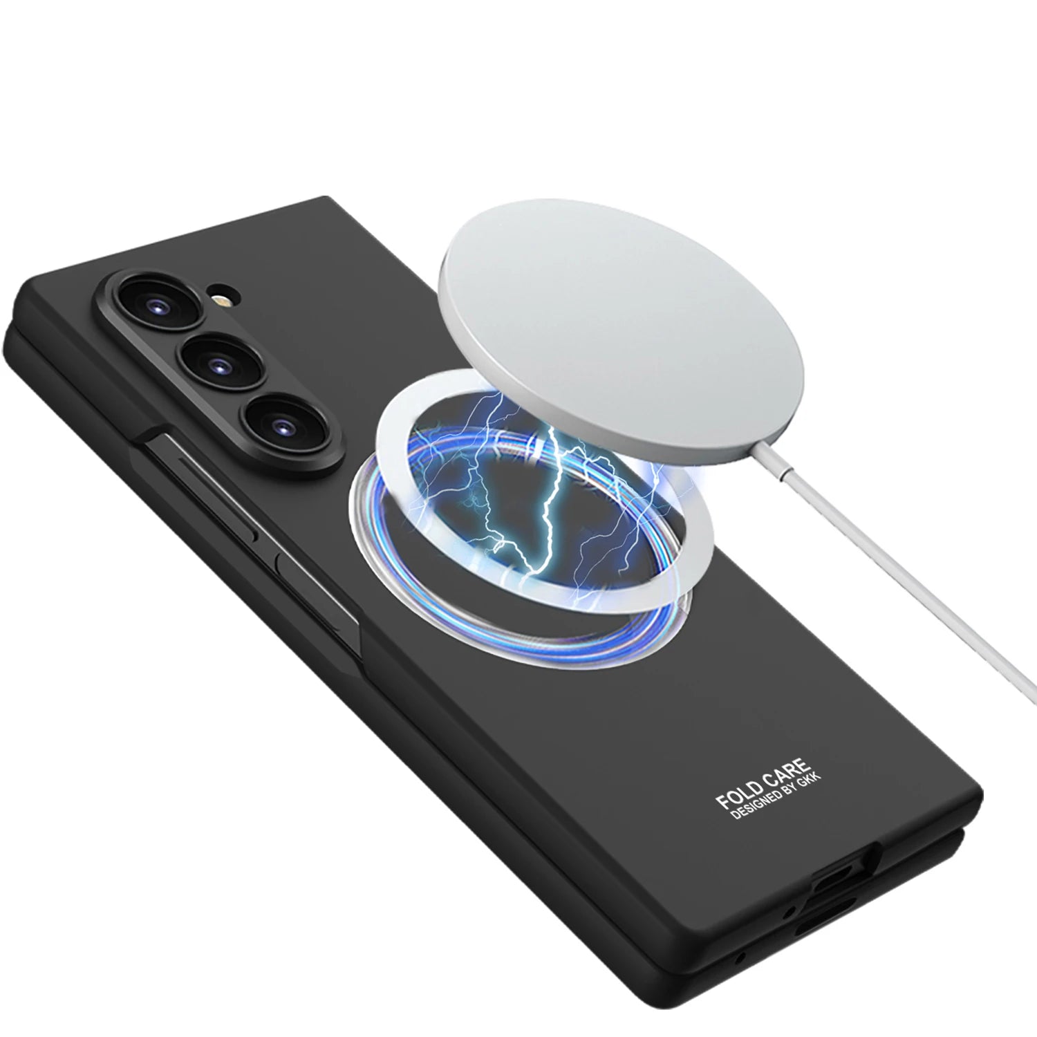 Magnetic Wireless Charging Phone Case For Samsung Galaxy Z Fold 7 6 5 Ultra-thin With Glass Film Z Fold7 Fold6 Protective Cover