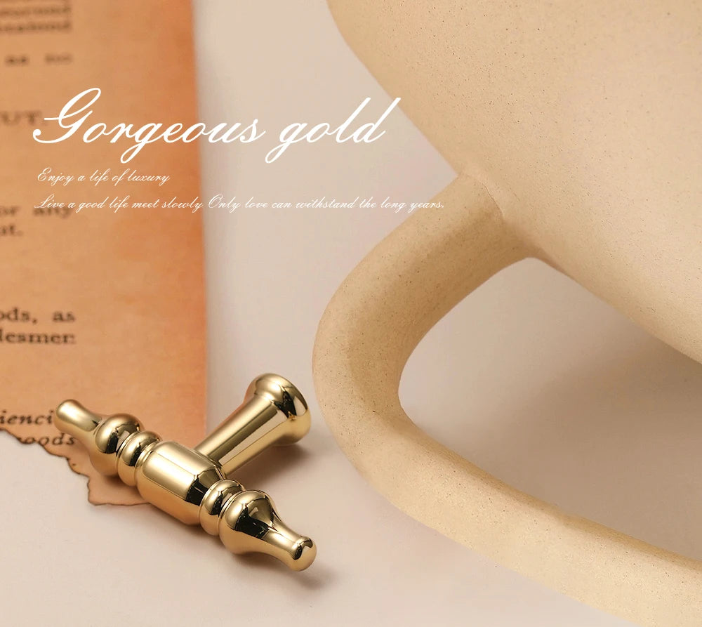 French luxury wardrobe cabinet door handle drawer cabinet Italian single hole creative design Golden European style handle