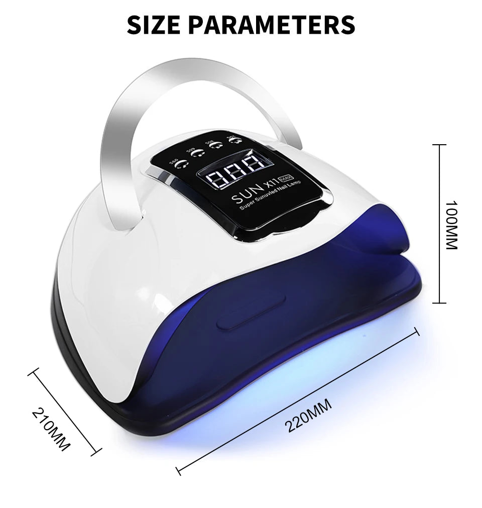 SUN X11 MAX Professional Nail Drying Lamp for Manicure 280W Nails Gel Polish Drying Machine with Auto Sensor UV LED Nail Lamp