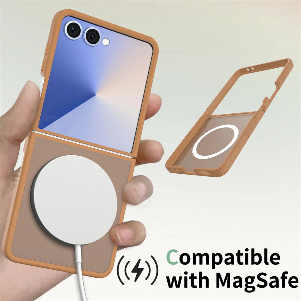 New Case For Samsung Galaxy Z Flip 7 Phone Case luxury Support in wireless charging Flip Cover For Samsung Z Flip 6 Phone Cover