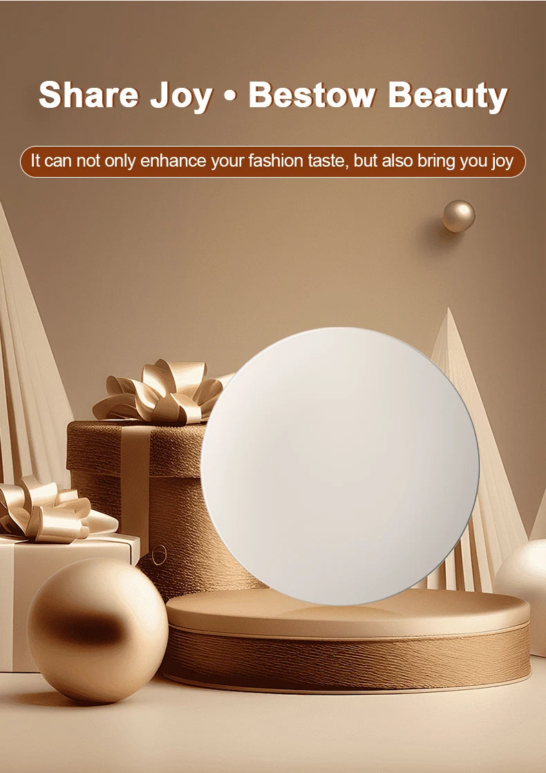 Portable 2.4-Inch Handheld LED Makeup Mirror Intelligent UV Resistant Sunscreen Mirror for Travel