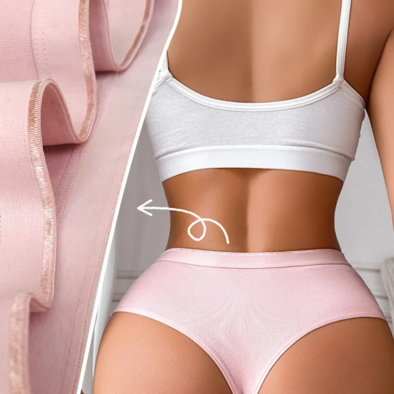 4Pcs/Set Women Cotton Panties Sexy High-Waist Sport Thongs 6 Soild Colours Breathable G-strings Summer Sexy Lingerie