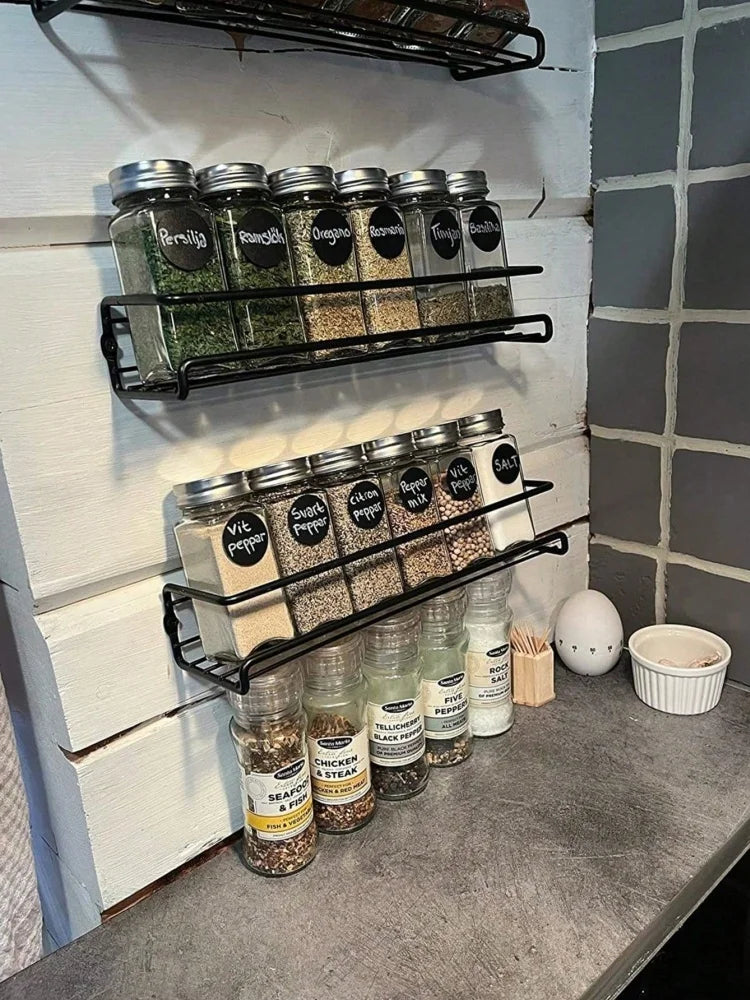 Non Perforated Metal Storage Drainage Rack Wall Mounted Spice Kitchen Storage Organizer Rack