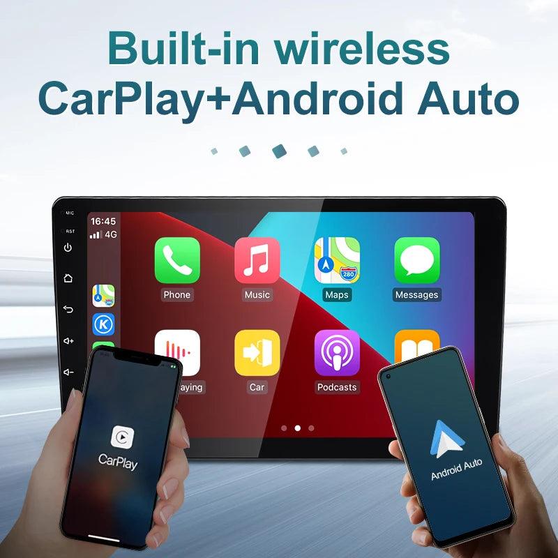 1DIN android 13 TS18 QLED 1280 Car Radio 9/10inch Universal Host Player Navigation Video Multimedia For lada hyundai Suzuki Ford