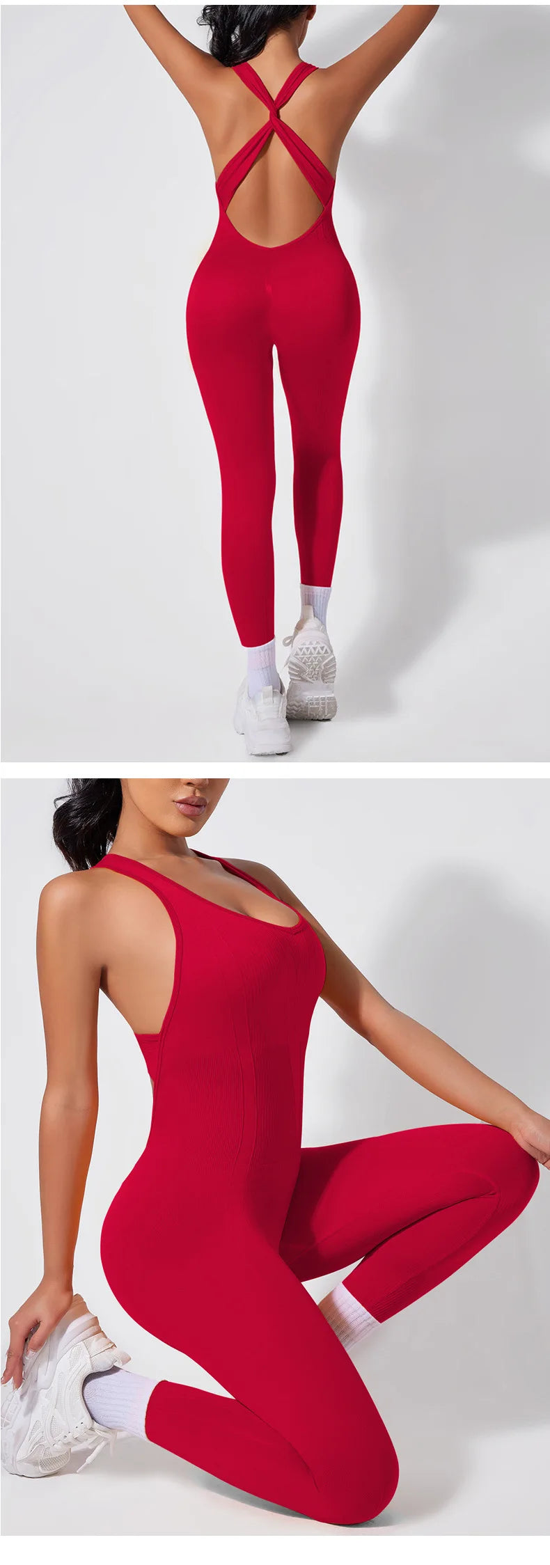 Back-crossing OpenBlack-back Jumpsuit Sportswear Bodysuits Women Yoga Sets Fitness One Piece Workout Playsuit Female