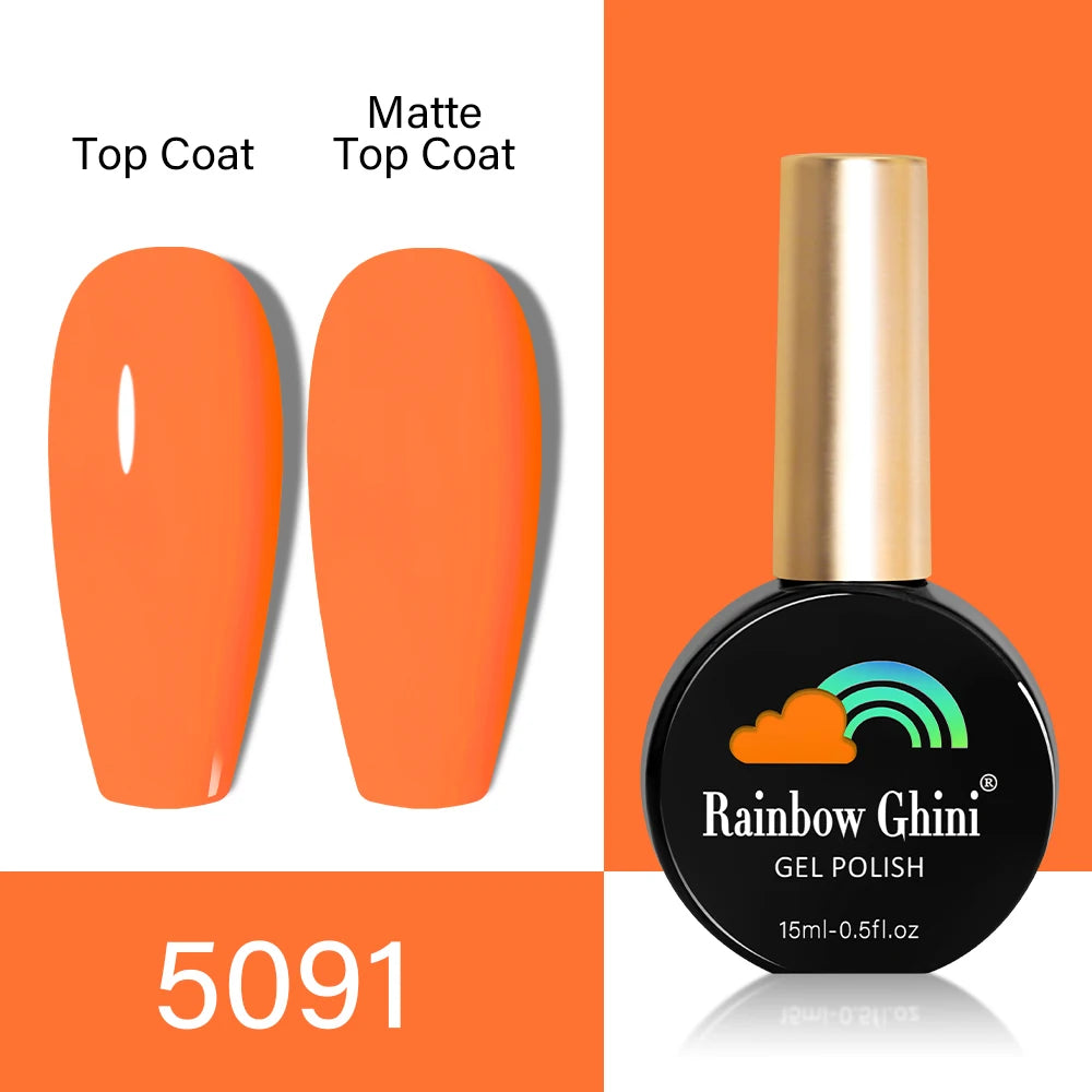 RG HEMA TPO FREE Neon Glitter Gel Nail Polish 15ml Nail Art Manicure Semi Permanent Gel Hybrid Varnishes Top Base Coat UV Nail