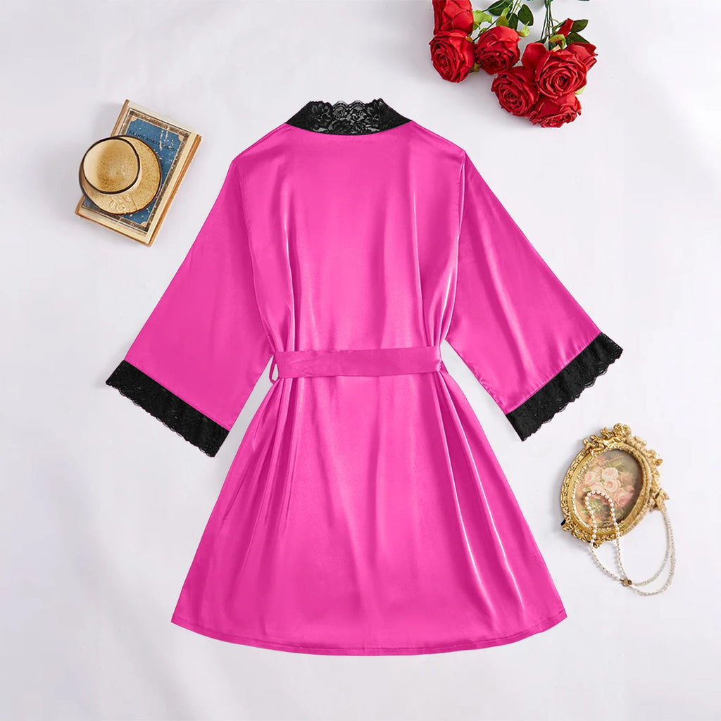 4-Piece Set Ladies' Sleepwear Sexy Sleepwear Women Suspender With Chest Cushion Nightgown Bathrobe Home Wear Women'S Pajamas