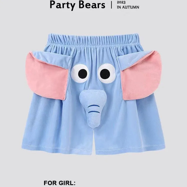 New Squeaky Elephant Shorts Pajama Pants Slit Men's Summer Cute Quirky Loose Pajamas Homewear Suit Leisure Pants