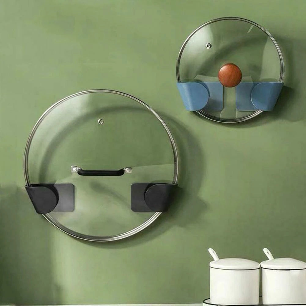 Pot Lid Holder Wall Mounted Hanging Holders for Pan Pot Cover Racks Cabinet Door Pan Lid Organizer Kitchen Storage Rack