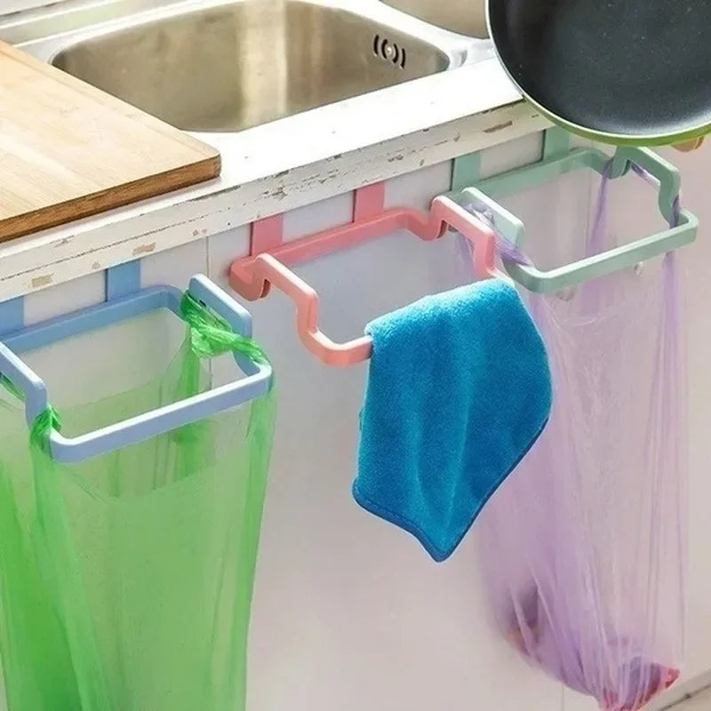 Garbage Hanging Bag Kitchen Trash Storage Rack Bag Hook Scouring Pad Dry Shelf Holder Kitchen Organizer Dish Rack