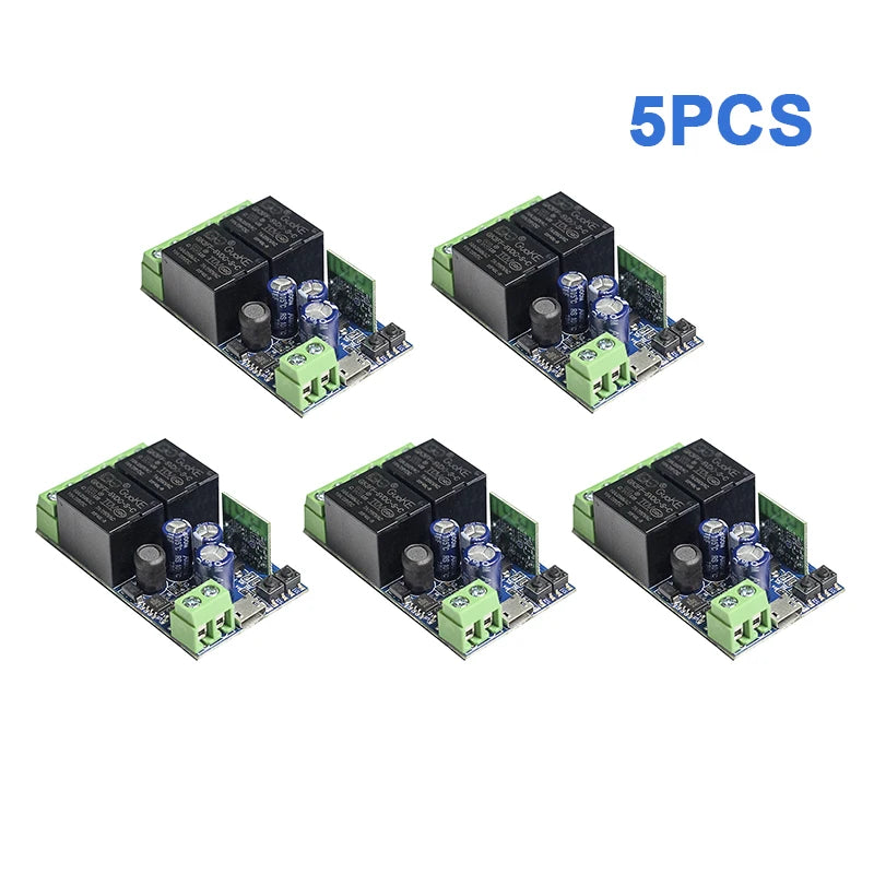 QIACHIP WiFi Smart Switch 10A DC 7-48V USB 5V 2 CH 2.4G RC with eWelink app Suitable for Curtain Motors Garage Doors LED Lights