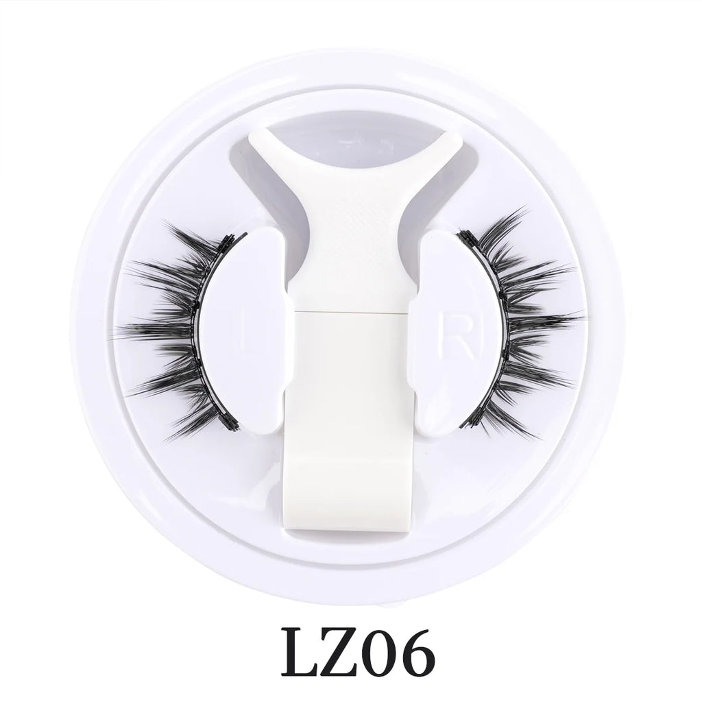 Reusable Magnetic Eyelashes 1 Pair Natural Curly Fluffy Magnetic False Eyelashes No Glue Needed Lashes Makeup with Tweezer Set