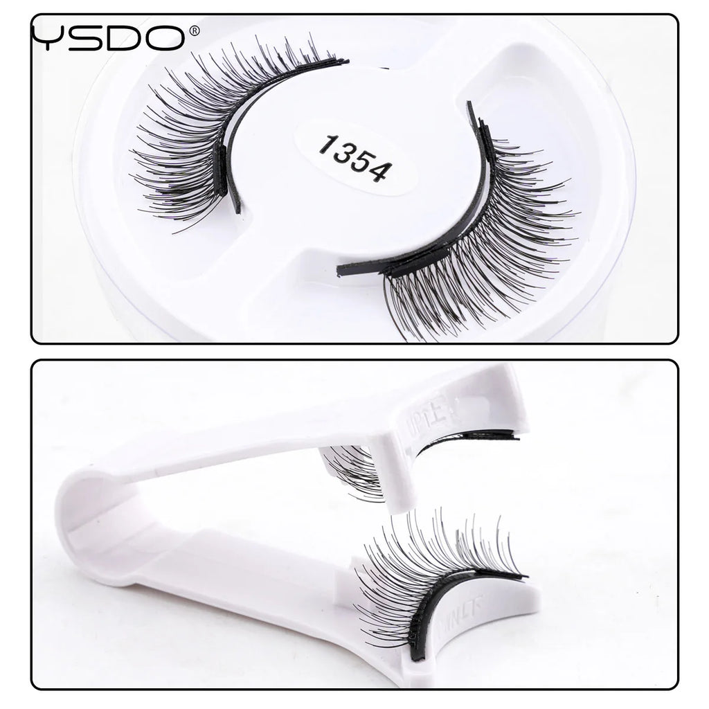 YSDO Upgrade Magnetic False Eyelashes 5 pair Set Eyelash Extension 3D Natural Lashes 3-Step Press On Fake Lash Handmade EyeLash