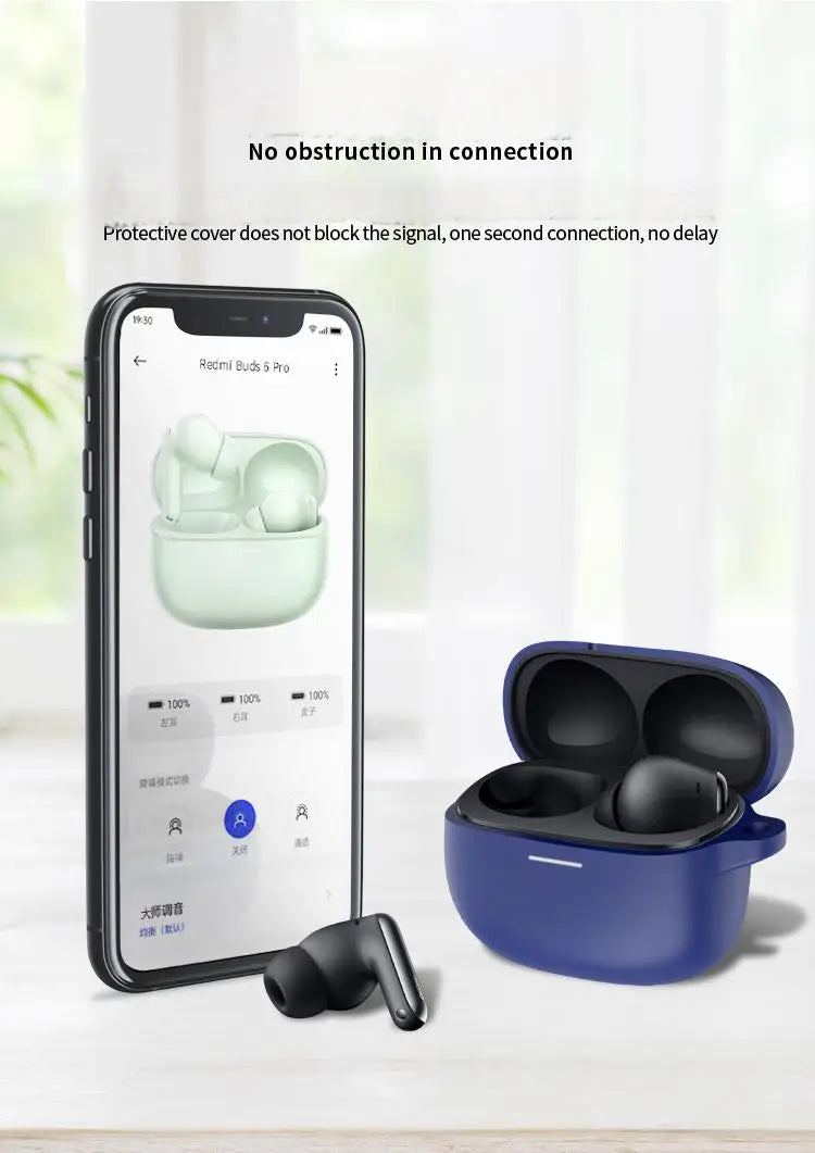 NEW Silicone Protective Case For Redmi Buds 6 Pro Headset Soft Case Charging Bag Headset Case Storage Bag with Hook