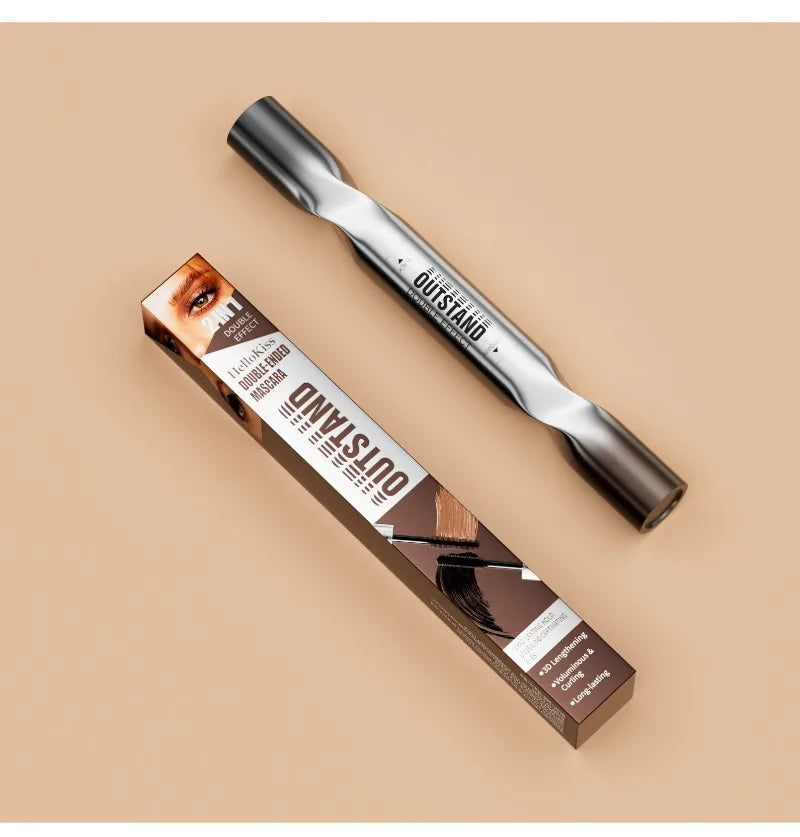 Dual-Ended Mascara - Black&Brown 2-in-1 Dual-Color Mascara Volumizing Curling Waterproof Long-Lasting Lash Cosmetic All-Day Wear