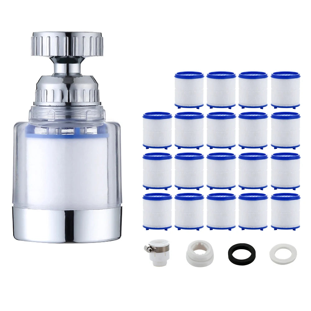 360 Degree Water Filter Tap with PP Cotton Filter Element Tap Extension Interchangeable Filter Element Suitable for Tap