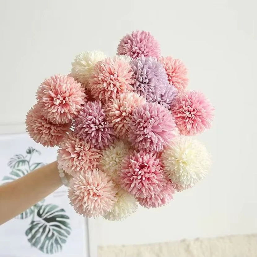 1/2Pcs Silk Artificial Flowers Hydrangea Chrysanthemum Home Decor Outdoor Garden Wall Wedding Bridal Bouquets Festival DIY Gifts