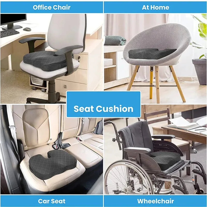 Office Cushions Car Seat Cushion Non-Slip Sciatica & Back Coccyx Tailbonepain Relief Chair Pad Memory Foam Butt Pillow