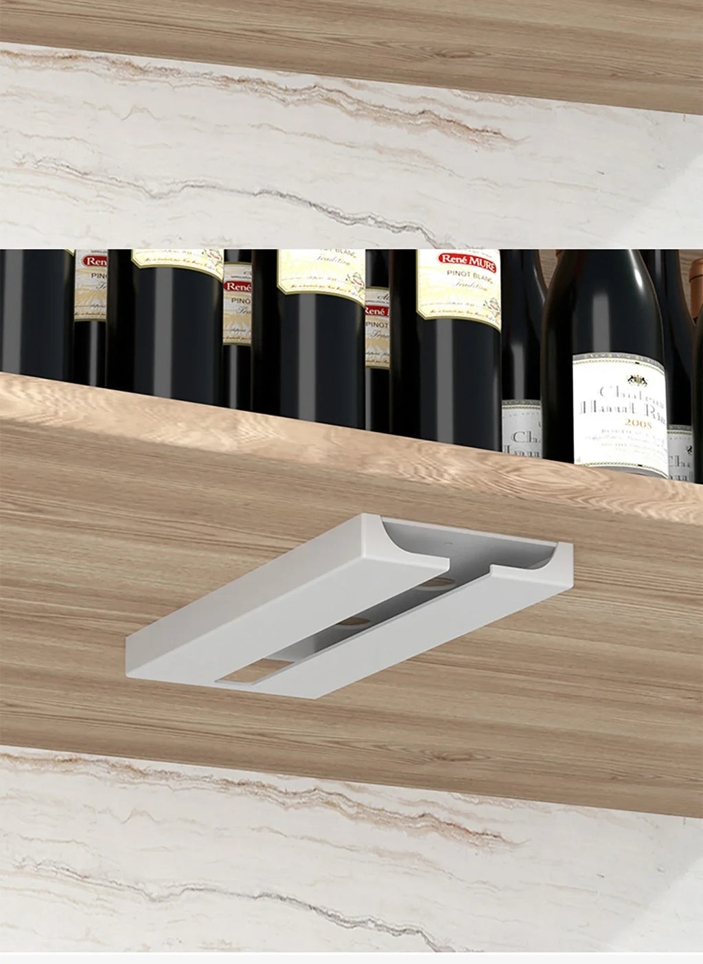 Kitchen Cabinet Free Punching Holder Wine Glass Rack Multi-Function Goblet Classification up Organizer Hanging Holder Shelf