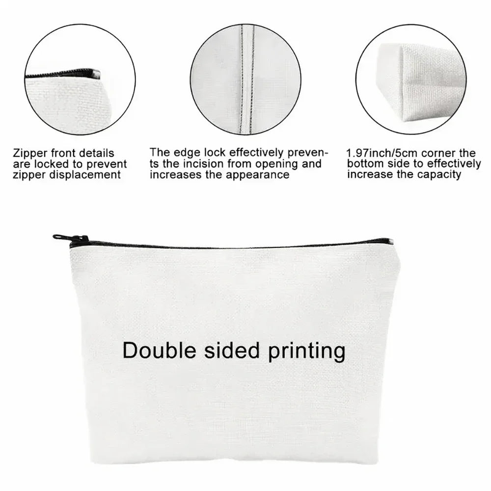 Makeup Bag Personalised Adorable Sea Turtle Travel Linen Clutch Bags Women's Beach Sunglasses Sunscreen Storage Pouches Gifts