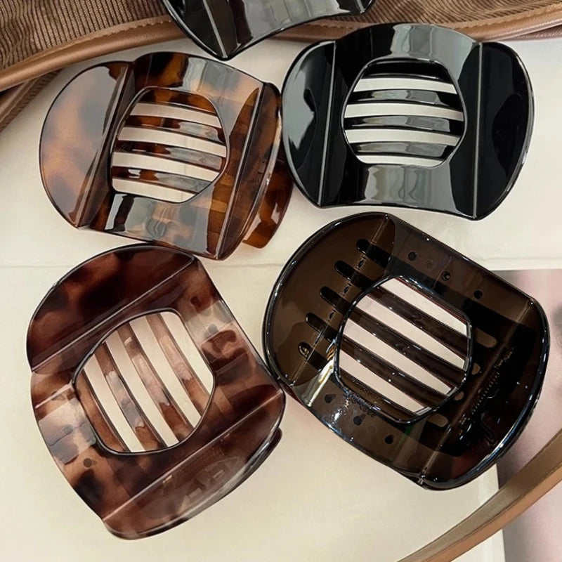 2025 New Korean Style French Flat Hair Clip Claws Hair Accessories Women's Spring Clip Leopard Hair Clip Top Simple Headpiece