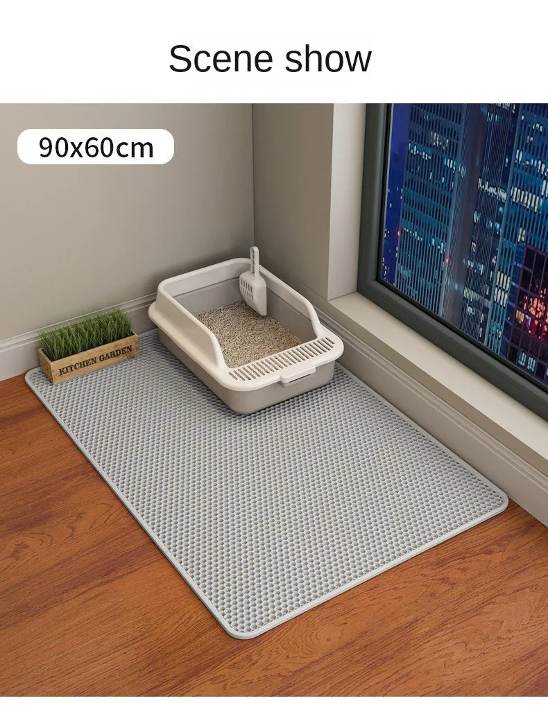 Cat Litter Mat Waterproof Double Layer Pet Litter Box Mat Pet Toilet Cat Mat Nonslip Sand Cat Washable Mat Pet Clean
