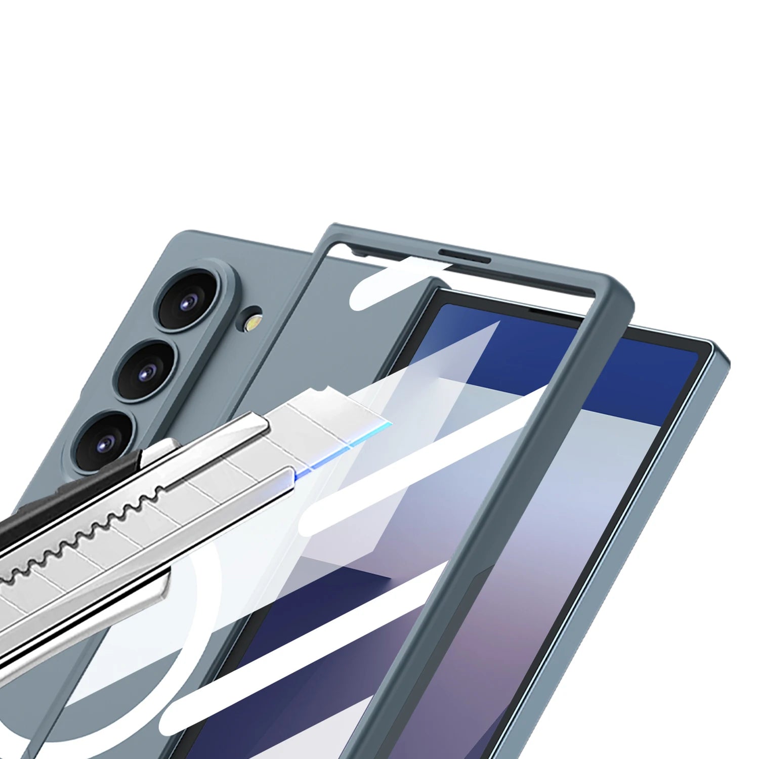 Magnetic Wireless Charging Phone Case For Samsung Galaxy Z Fold 7 6 5 Ultra-thin With Glass Film Z Fold7 Fold6 Protective Cover